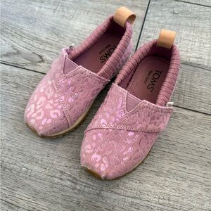 TOMS Pink Toddler Slip-On Shoes